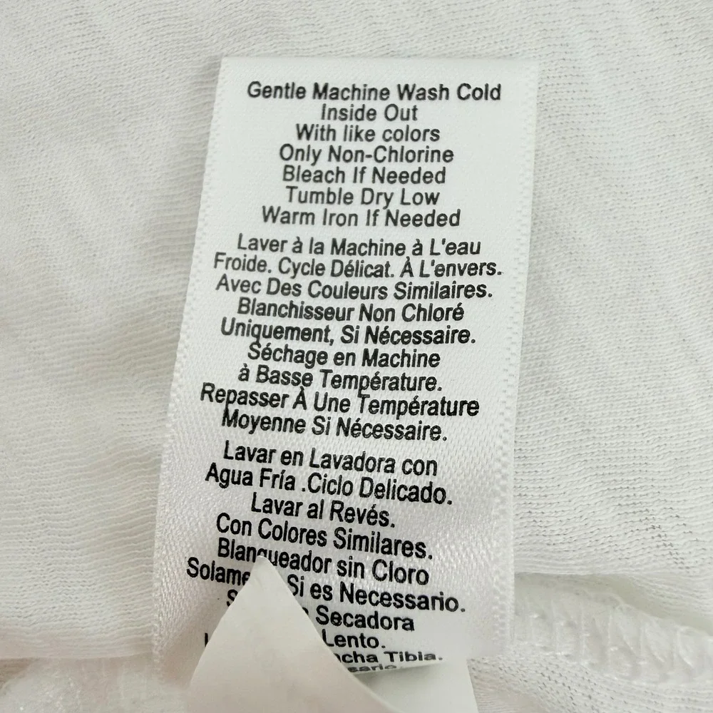 Nation LTD Paulette Ruffle Sleeve Tank Top Size M White Pima Cotton Slub Tee - Picture 11 of 16